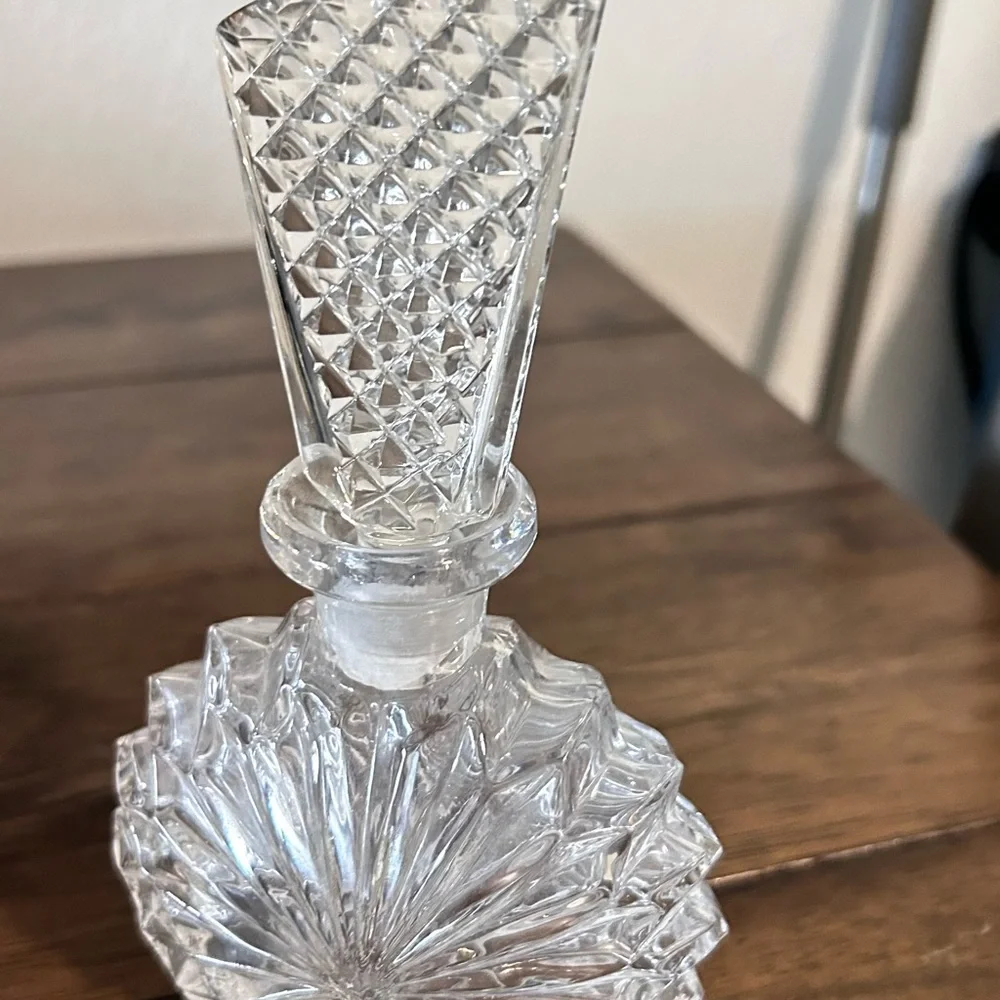 Vintage Crystal Perfume Bottle Pair | Vanity Decor Cut Glass